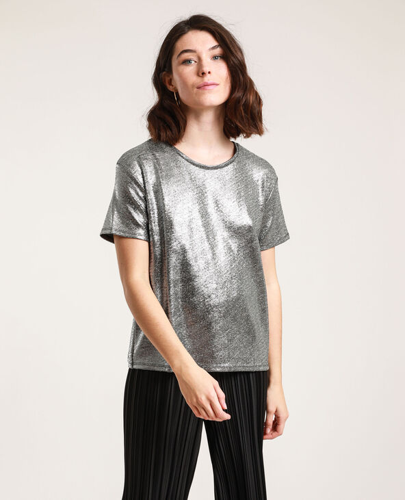 Tee shirt femme argenté best sale