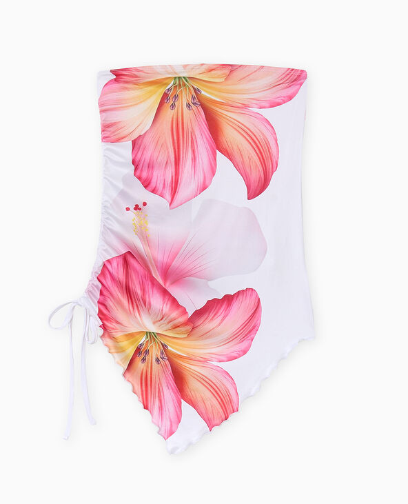 Top bustier asymétrique avec liens coulissés blanc - Pimkie