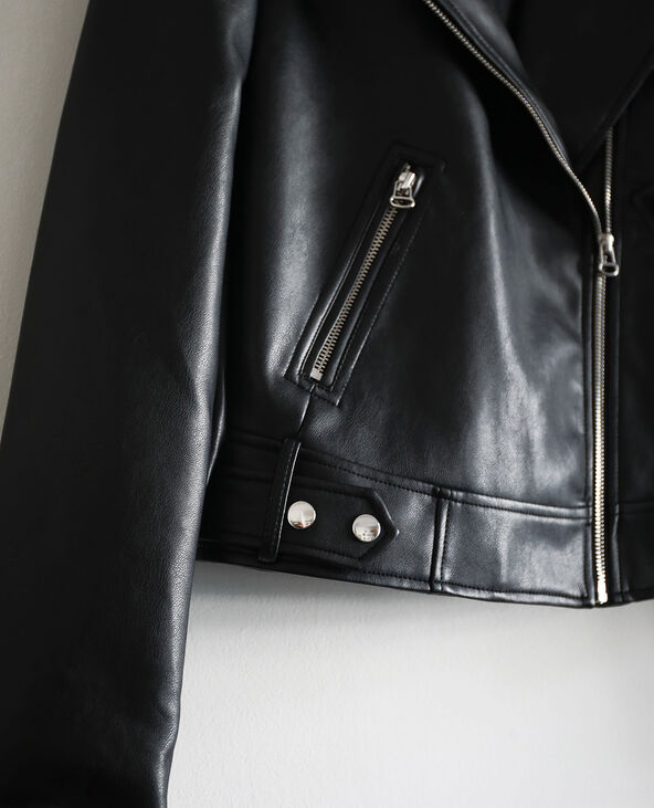 Veste en simili cuir noir - Pimkie
