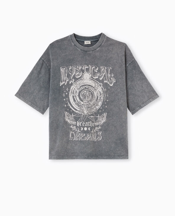T-shirt oversize avec print gris foncé - Pimkie