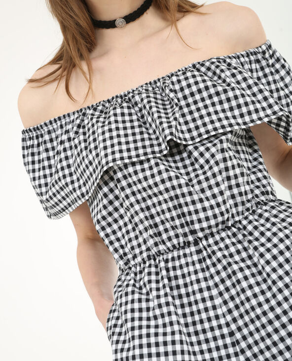 Combi-short à volants noir - Pimkie