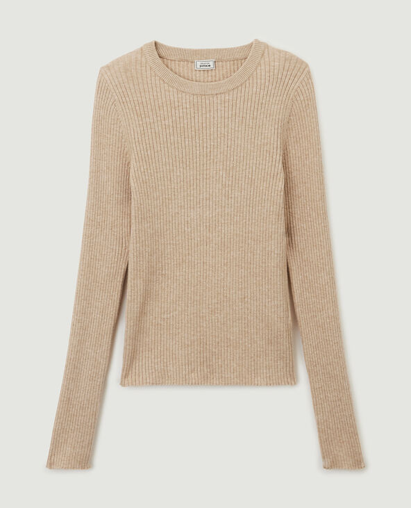 Pull côtelé beige - Pimkie