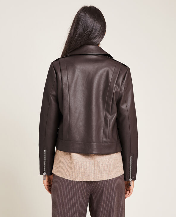 Blouson biker zippé taupe - Pimkie
