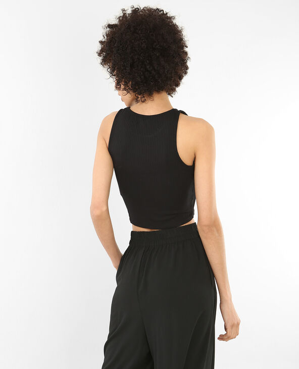 Cropped top côtelé noir - Pimkie