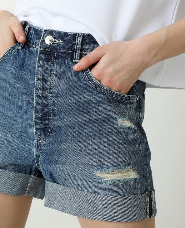 Short en jean high waist bleu - Pimkie
