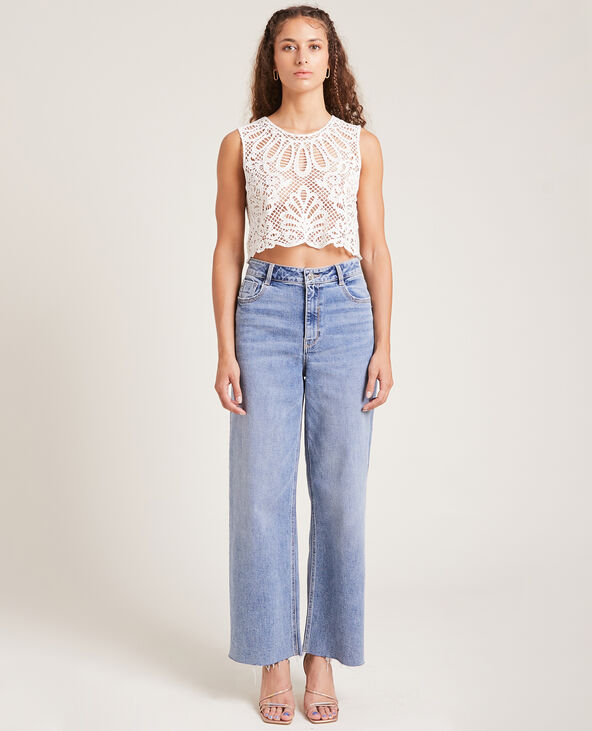 Cropped top en guipure blanc - Pimkie