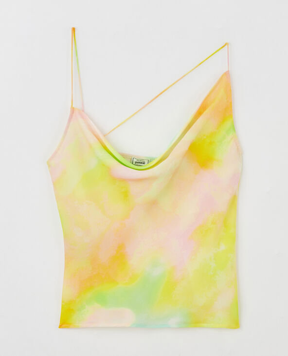Top asymétrique col bénitier jaune - Pimkie