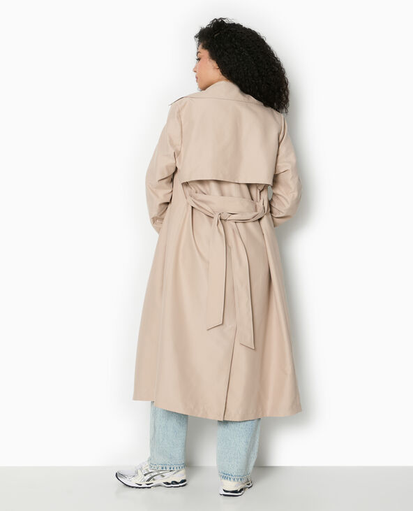 Trench long et fluide avec ceinture écru - Pimkie