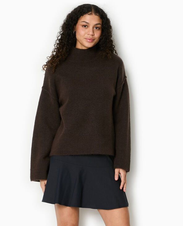 Pull col montant manches larges marron - Pimkie