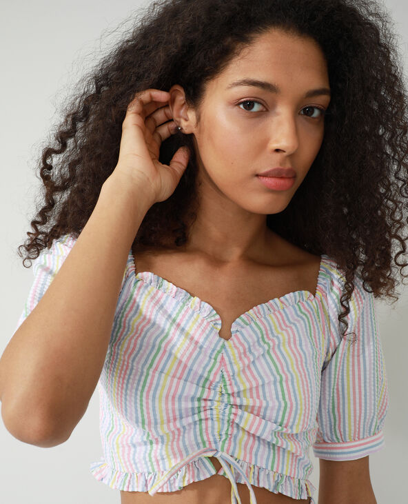 Top court col bardot blanc - Pimkie
