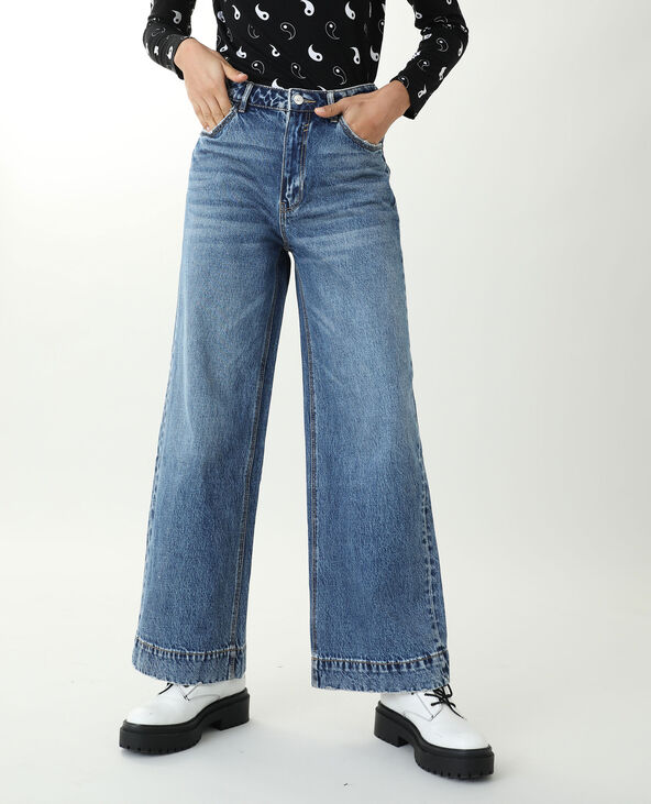 Jean wide leg high waist bleu - Pimkie