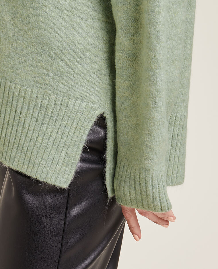Pull grand col V vert - Pimkie