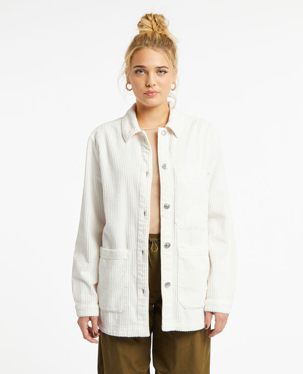 Surchemise en velours grosses côtes blanc - Pimkie
