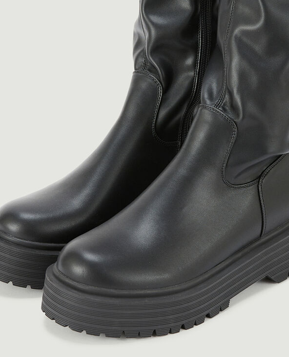 Bottes cuissardes semelles compensées noir - Pimkie