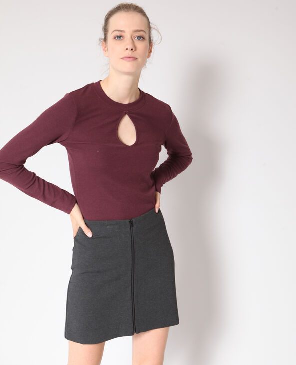 T-shirt ouvert bordeaux - Pimkie