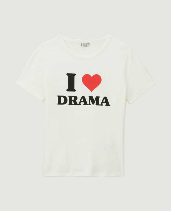 T-shirt cintré avec print blanc - Pimkie
