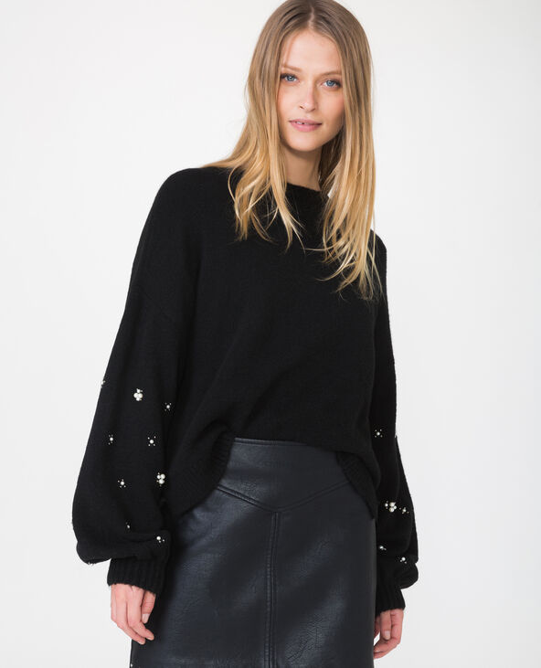 Pull court à bijoux noir - Pimkie