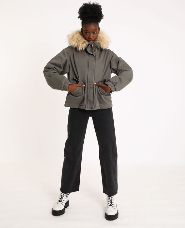 Parka courte à capuche vert kaki - Pimkie