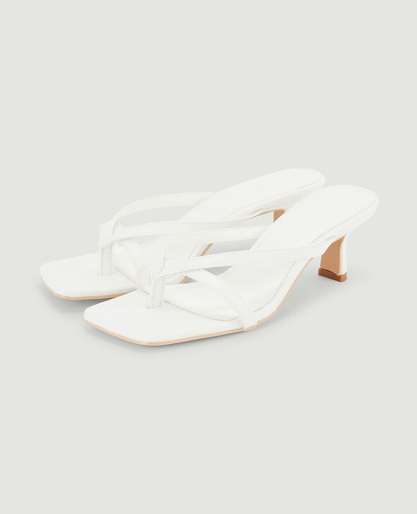 Mules entredoigt à talon blanc - Pimkie