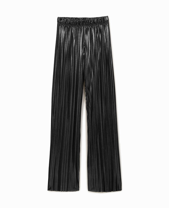 Pantalon plissé en tissu brillant argenté - Pimkie