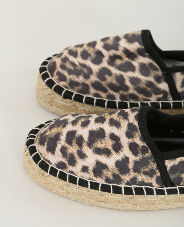 Espadrilles léopard noir - Pimkie