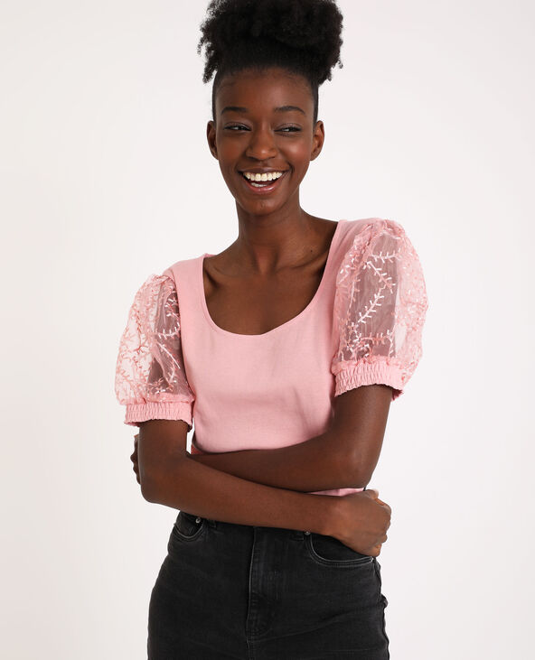 Top manches ballon rose - Pimkie