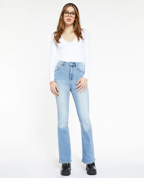 Jean flare taille haute bleu - Pimkie