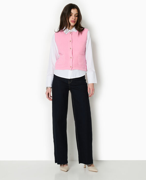 Gilet sans manches boutons métal rose - Pimkie