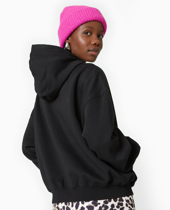Sweat capuche avec poche devant noir - Pimkie