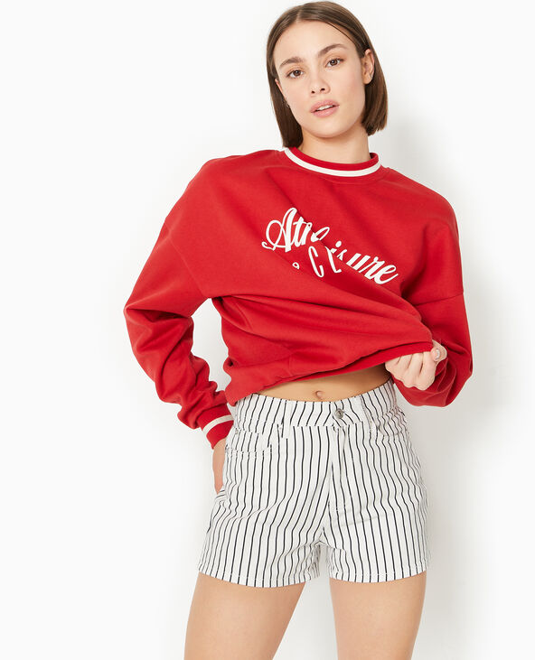 Short en jean court rayé blanc - Pimkie