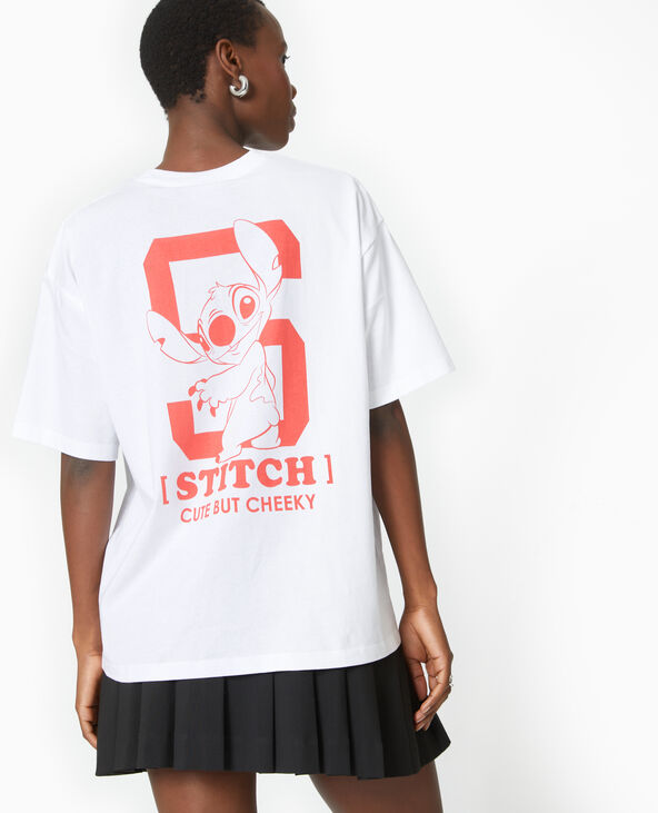 T-shirt oversize avec prints STITCH blanc - Pimkie