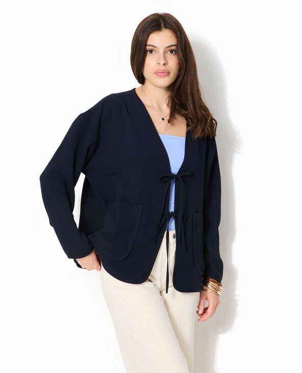 Veste légère et droite avec nouettes bleu marine - Pimkie