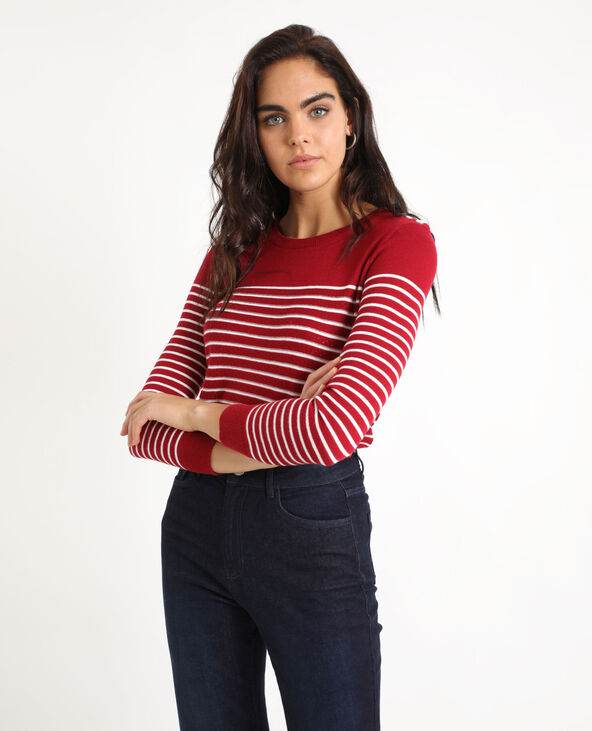 Pull rayé rouge - Pimkie