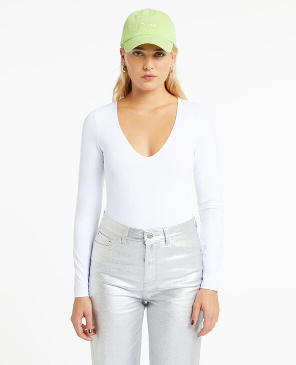 Body manches longues en matière gainante blanc - Pimkie
