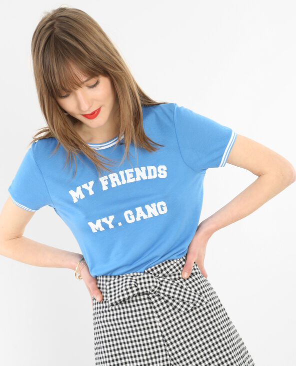 T-shirt message bleu - Pimkie