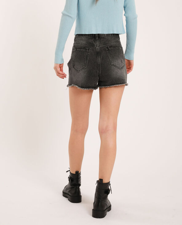 Short en jean high waist noir - Pimkie