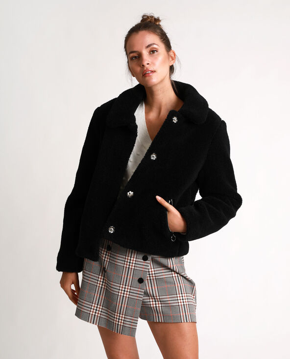 Veste en fausse fourrure noir - Pimkie