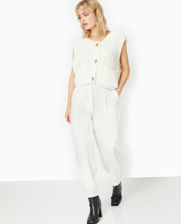 Pantalon balloon en toile écru - Pimkie