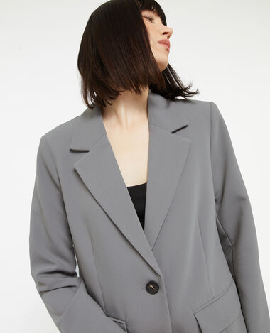 Veste blazer droite avec poches gris foncé - Pimkie
