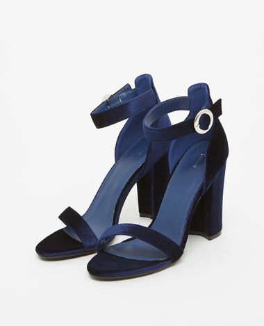 Sandales effet velours bleu foncé - Pimkie