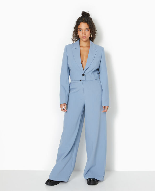 Veste blazer courte avec pinces bleu - Pimkie