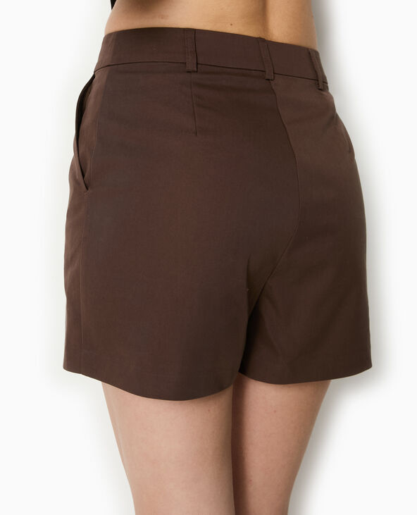 Short city en toile taille haute marron - Pimkie