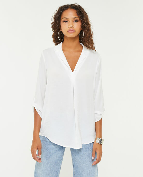 Blouse oversize en tissu fluide blanc - Pimkie