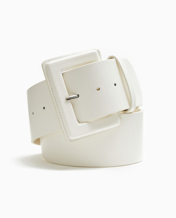 Ceinture large avec grande boucle rectangulaire