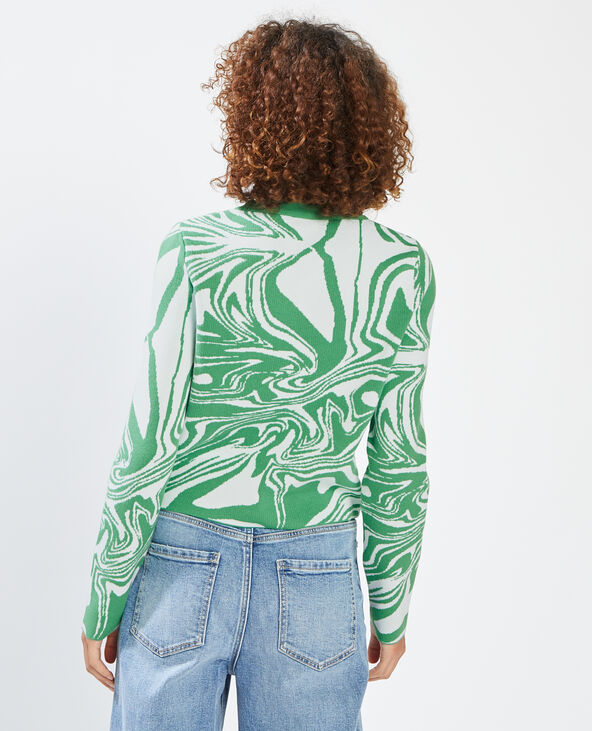 Pull motif vagues vert olive - Pimkie