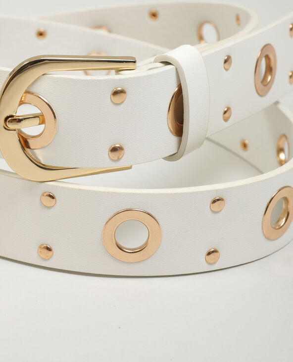Ceinture en simili cuir à œillets écru - Pimkie