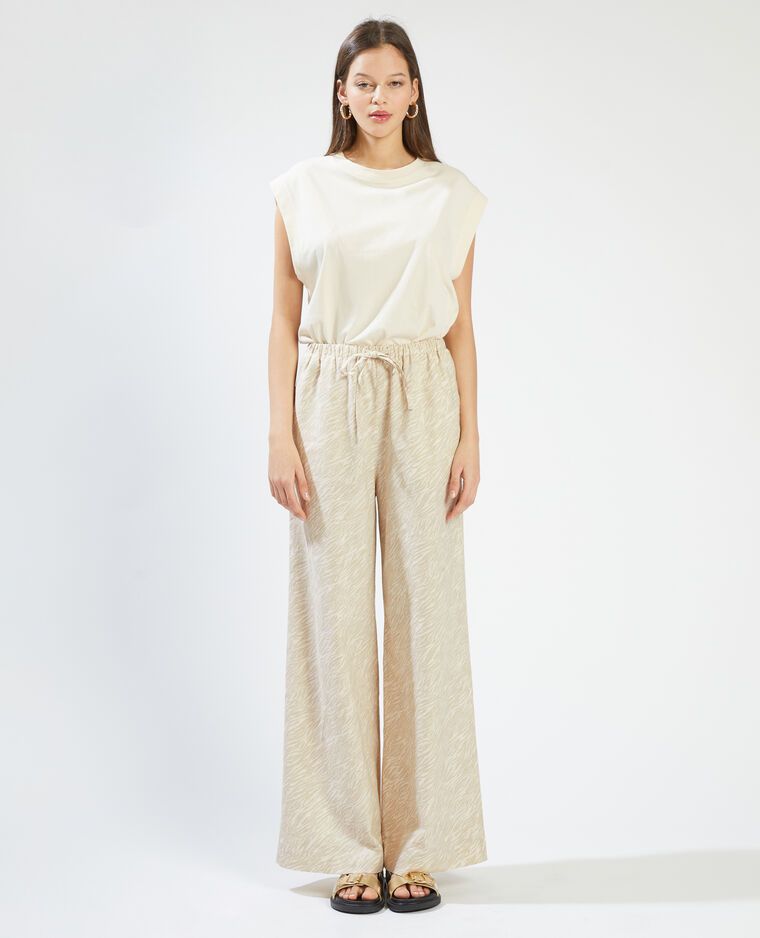 Pantalon large et droit beige - Pimkie