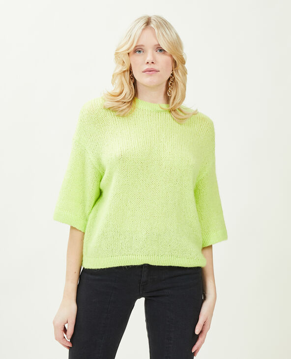 Pull manches courtes vert anis - Pimkie