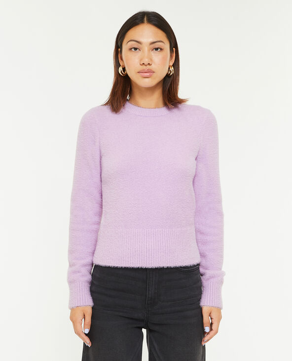 Pull en maille poilue et extensible lilas - Pimkie