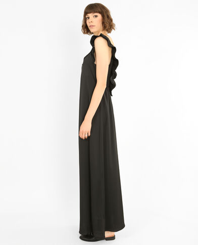 Robe longue satinée noir - Pimkie